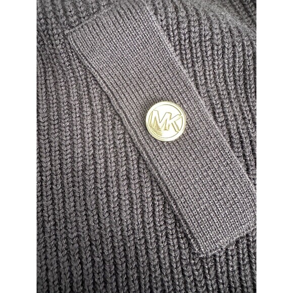 Michael Kors Women's Knit Pull On Mini Skirt Front Welt Logo Buttons Black XXL - Picture 7 of 10